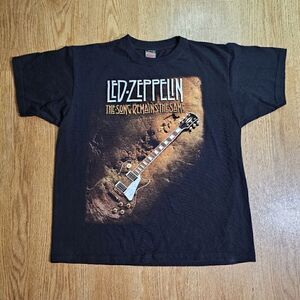 Vintage Led Zeppelin Black T Shirt The Song Remains The Same Large L 100% Cotton
